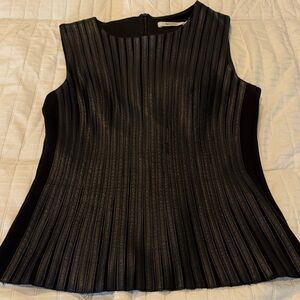Bailey 44 Pleated Faux Leather Sleeveless Top